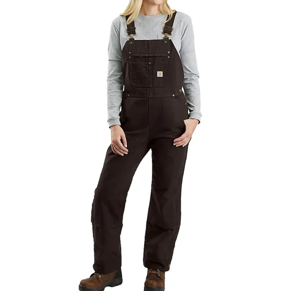 Carhartt Women's Dark Brown Insulated Duck Bib Overalls - Picture 5 of 6